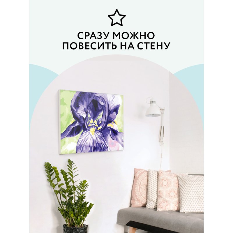 Картина по номерам на холсте ТРИ СОВЫ «Ирис», 30×40, с акриловыми красками и кистями