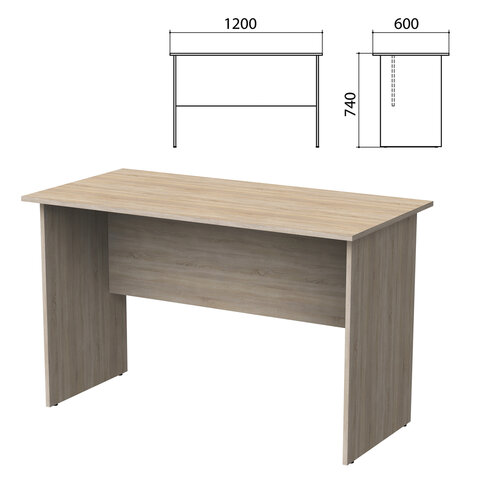 превью Стол письменный «Бюджет», 1200×600х740 мм, дуб сонома