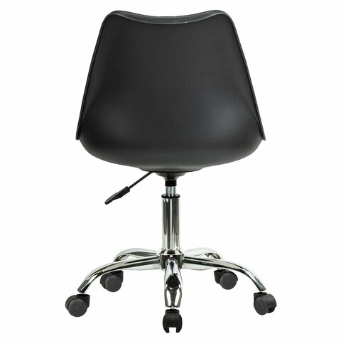 Кресло стул BRABIX «Eames MG-310 CH», хром, пластик черный, экокожа черная