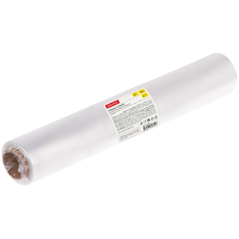 превью Пленка пищевая OfficeClean, ПЭ, 45см*300м, белая, 6мкм, вес 0.74кг+-5%