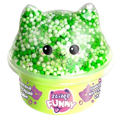 Слайм Slime «Funny Slime» с вложениями, котенок, 130г