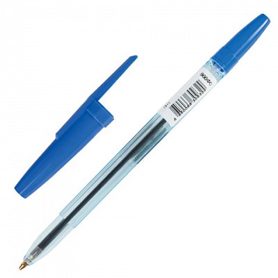 Ручка шариковая СТАММ «111» «Офис», корпус тонированный синий, толщина письма 0.7-1 мм, синяя