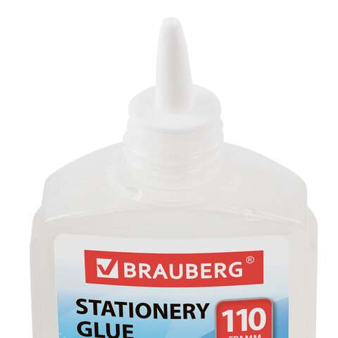 Клей канцелярский силикатный BRAUBERG (для бумаги, картона), 110 г