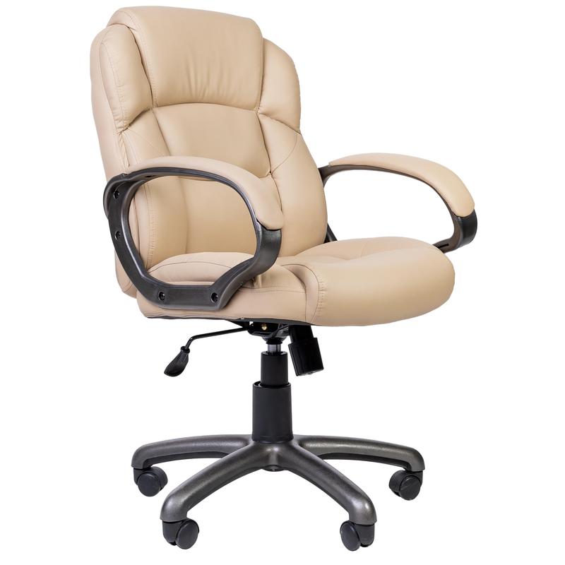превью Кресло для руководителя Easy Chair 681 TPU бежевое/серое (искусственная кожа/пластик)