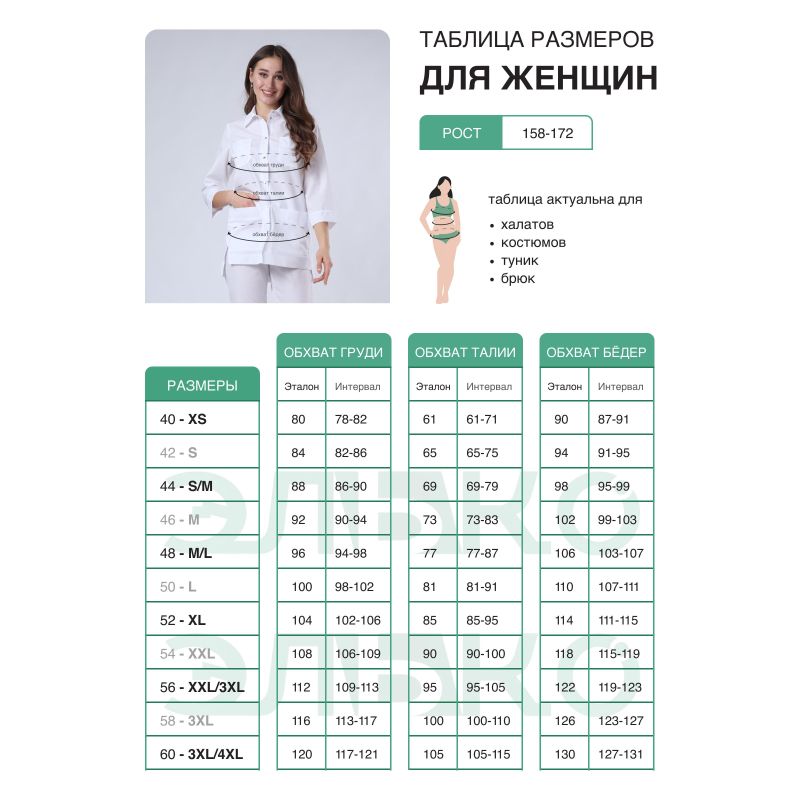 Костюм медицинский женский м24-КБР с коротким рукавом белый (размер 96 (48), рост 158-164)