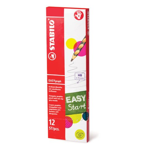 Карандаш чернографитный STABILO «Easygraph», HB, для правшей, без ластика, заточенный