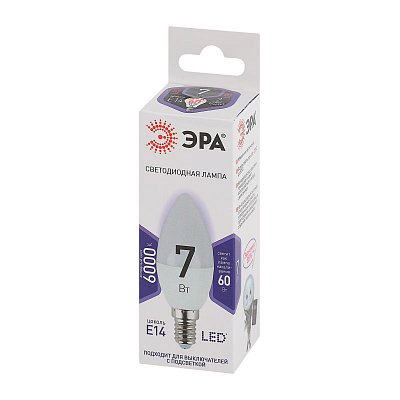 Лампа светодиодная ЭРА STD LED B35-7W-860-E14 E14 / Е14 7Вт холодный свет