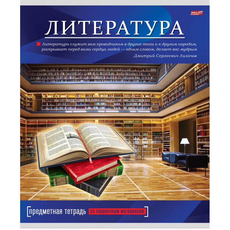 Тетрадь предметная А5 36л ЛИТЕРАТУРА ЯРКАЯ КЛАССИКА линия, мел. обл.36-9099