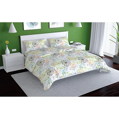 Постельное белье евро, Mesogeya набивн. бязь 120г/м2 (нав.70×70-2шт),28952