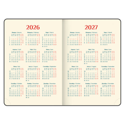Ежедневник датированный 2026 А5 148×218 мм, GALANT «CombiContract», под кожу, черный