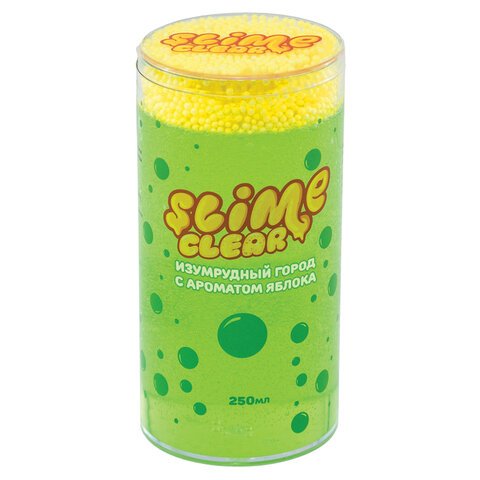 превью Слайм Slime «Clear-slime. Изумрудный город», зеленый, с пенопласт. шариками, аромат ассорти, 250г