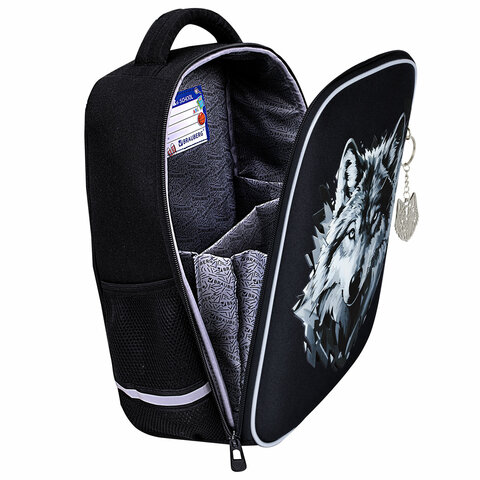 Ранец BRAUBERG LIGHT, 1 отделение, с брелком, Gray wolf, 36×26х13 см