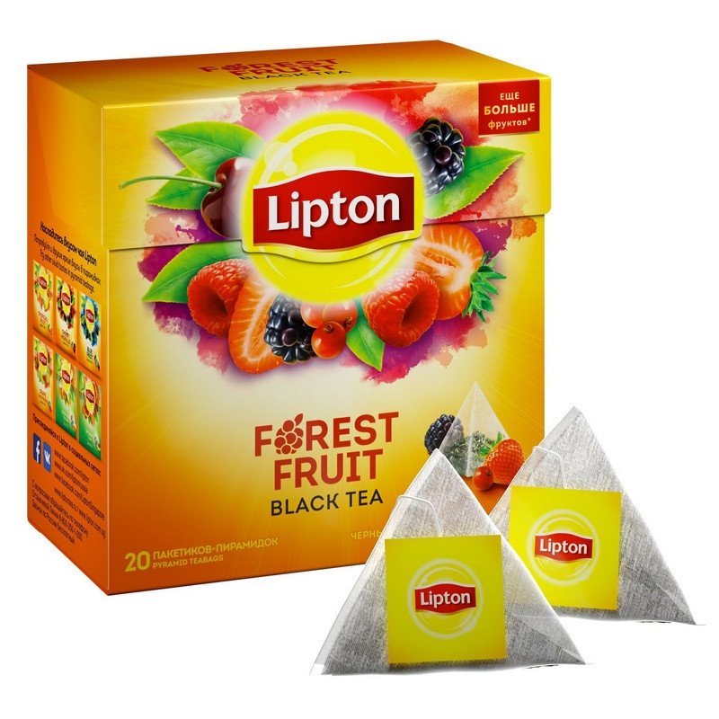 превью Чай Lipton Forest Fruit пирамидки (черный фруктовый, 20пак/уп)