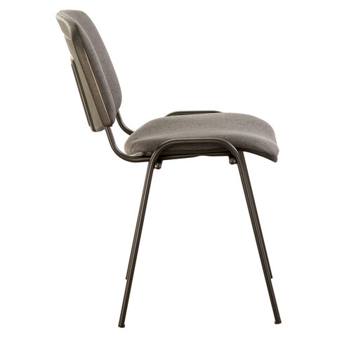 Стул для персонала и посетителей «ISO», черный каркас, ткань серая