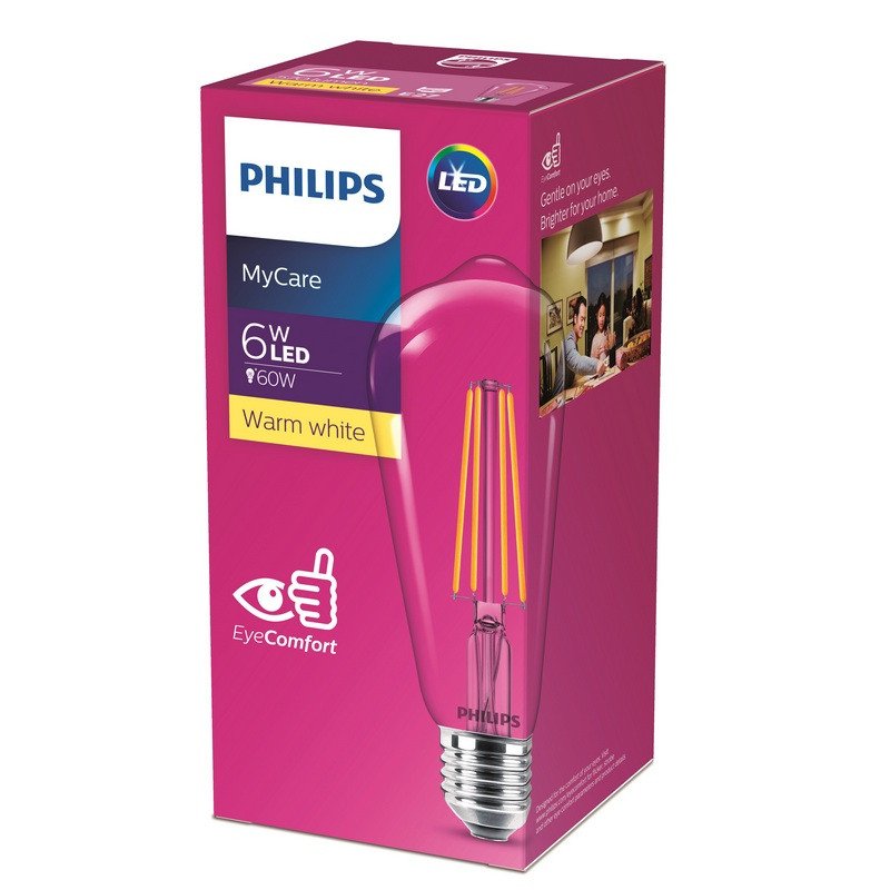 превью Лампа светодиодная Philips 6Вт E27 конусообразная 3000K теплый белый свет