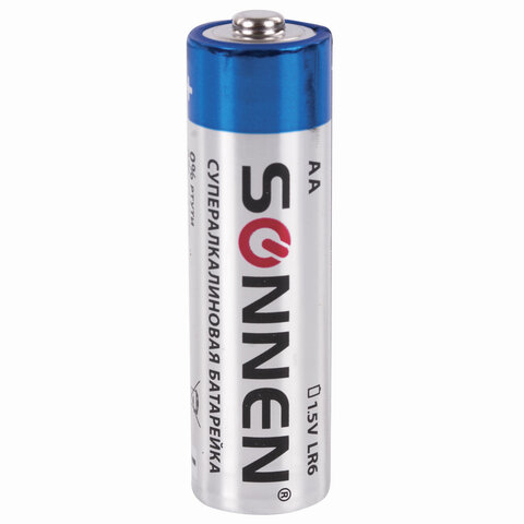 Батарейки SONNEN Super Alkaline, АА (LR06, 15А), алкалиновые, 10 шт., в коробке