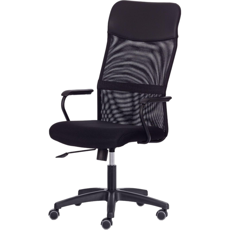 Кресло UT_Easy Chair 618 сетка/кож. зам, черный, 36-6/W-11