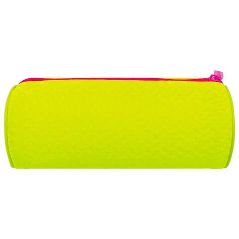 Пенал-тубус BRAUBERG, сетка, «Neon», желтый, 21×8×8 см, 229025