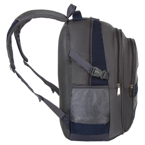 Рюкзак BRAUBERG «MainStream 2», 35 л, размер 45×32×19 см, ткань, серо-синий