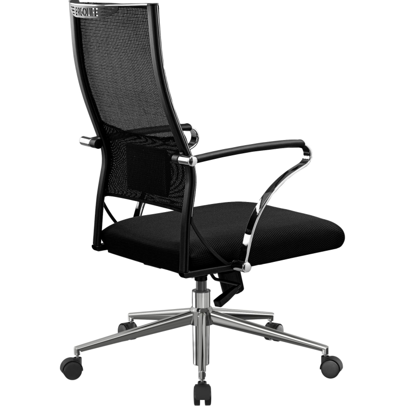 Кресло MT_Sit Air-180/Km00/Wh00/K15cL(M09. B23. G18. W01), черный, хром