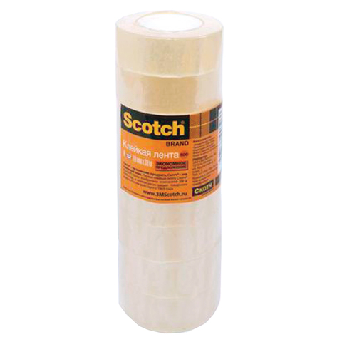 Клейкая лента 3M Scotch 508 (19ммх33м, прозрачная, 8 шт./уп)