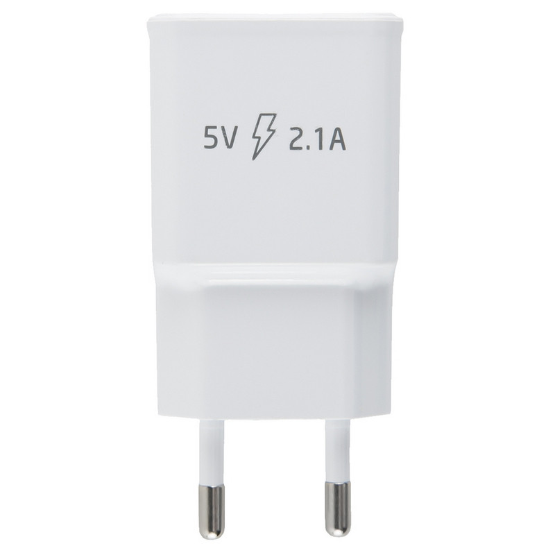 Зарядное устройство сетевое (220В) RED LINE NT-2A, 2 порта USB, выходной ток 2.1 А, белое