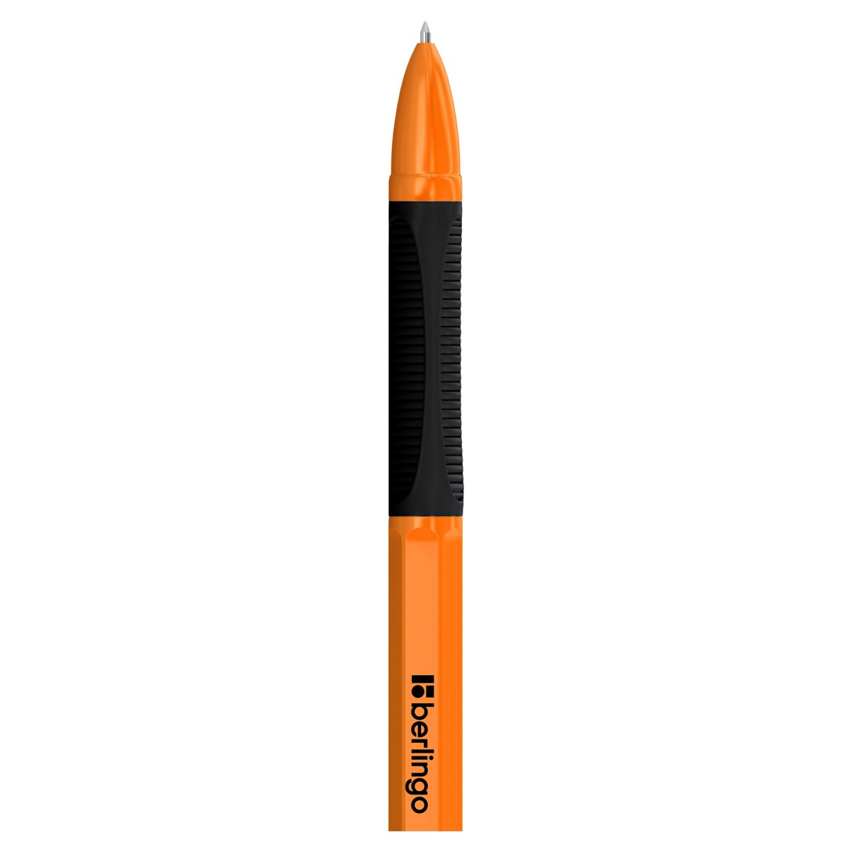 Ручка шариковая Berlingo «Tribase grip orange» черная, 0.7мм, грип