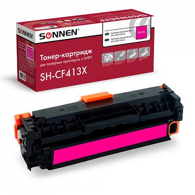 Картридж лазерный SONNEN (SH-CF413X) для HP LJ M477/M452 ВЫСШЕЕ КАЧЕСТВО, пурпурный, 6500 страниц