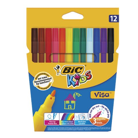 Фломастеры Bic Visa 12 цветов