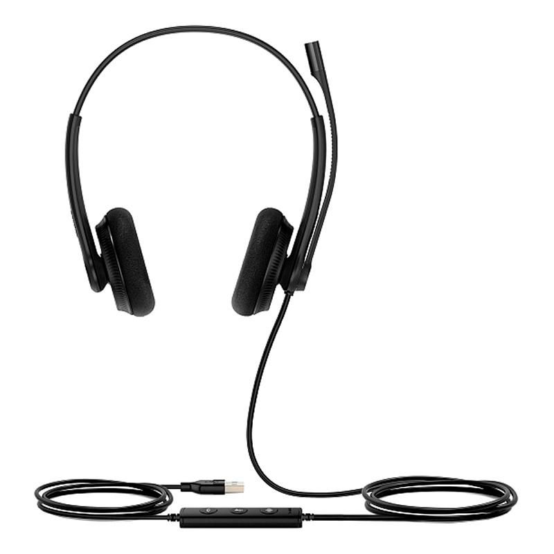 Гарнитура головная Yealink UH34 Lite Dual UC Дуо, Проводная, HD звук, USB