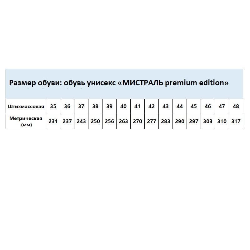 Полуботинки Мистраль PREMIUM EDITION ПУ/НР с ПП и АС р.45 (119290)