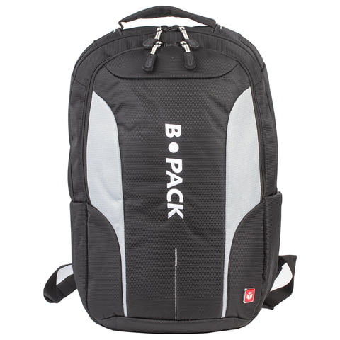 Рюкзак B-PACK «S-04» (БИ-ПАК) универсальный, с отделением для ноутбука, влагостойкий, черный, 45×29×16 см