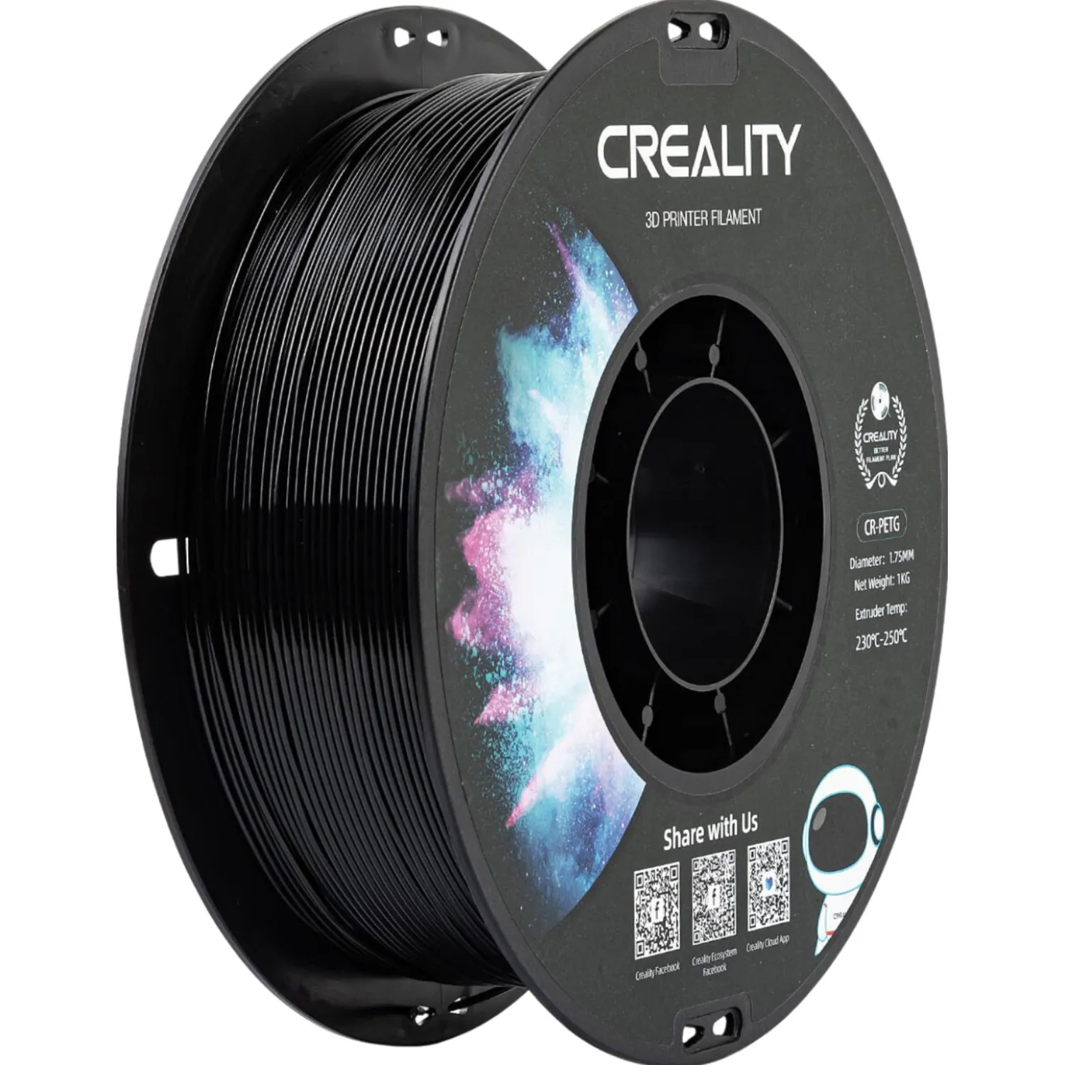 превью Пластик CR-PETG- Creality 1.75 м м 1 кг, черная (3301030035)