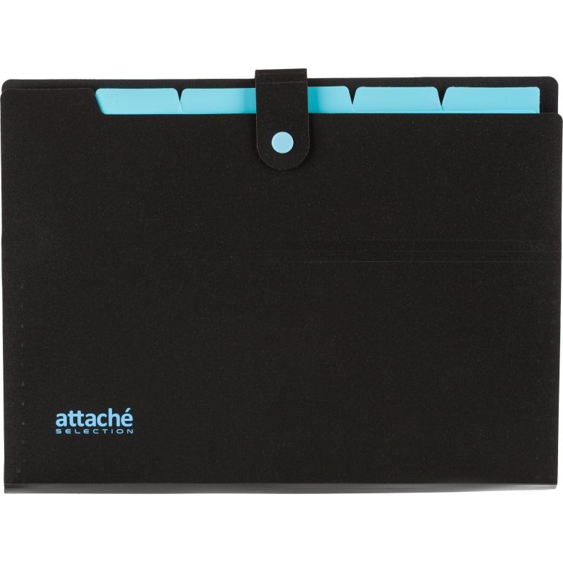 превью Папка органайзер на кнопке Attache Selection Black&Bluе, А4.500мкм, 5отд