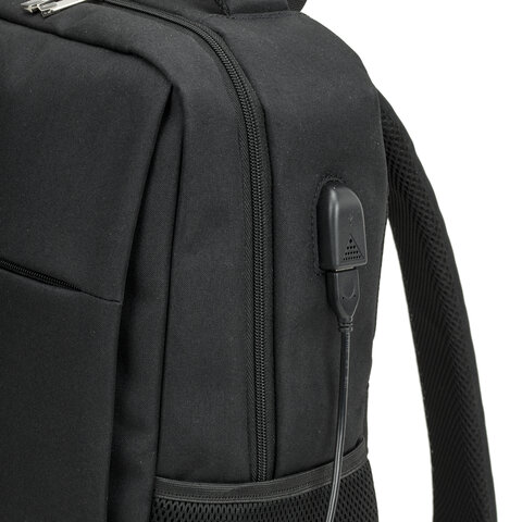 Рюкзак BRAUBERG FUNCTIONAL с отделением для ноутбука, USB-порт, багажная лента, Firm, 43×30x15 см