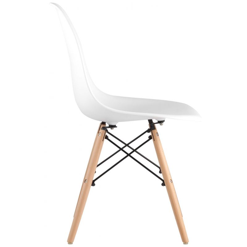 Стул для столовых SG_Eames белый PP деревянные ножки
