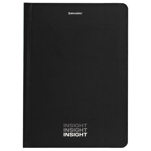 Блокнот с резинкой в клетку 96 л., А5 (145×203 мм), твердая обложка, BRAUBERG, «Insight»