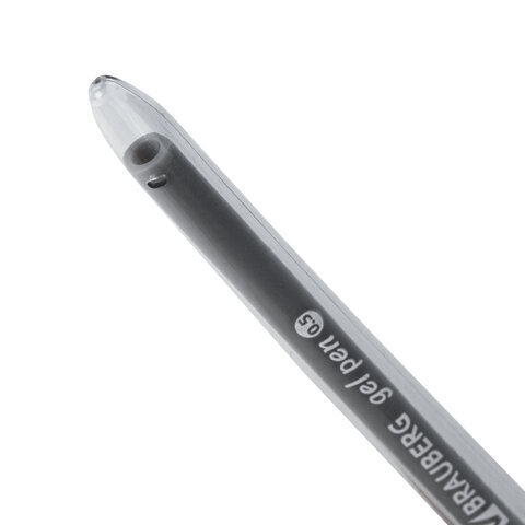 Ручка гелевая BRAUBERG DIAMOND, ЧЕРНАЯ, игольчатый узел 0.5 мм, линия письма 0.25 мм