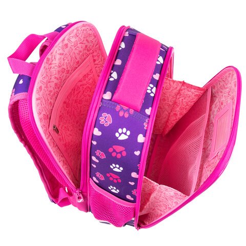 Ранец BRAUBERG FIT, 2 отделения, «Playing kitty», 3D-панель, 38×27х14 см