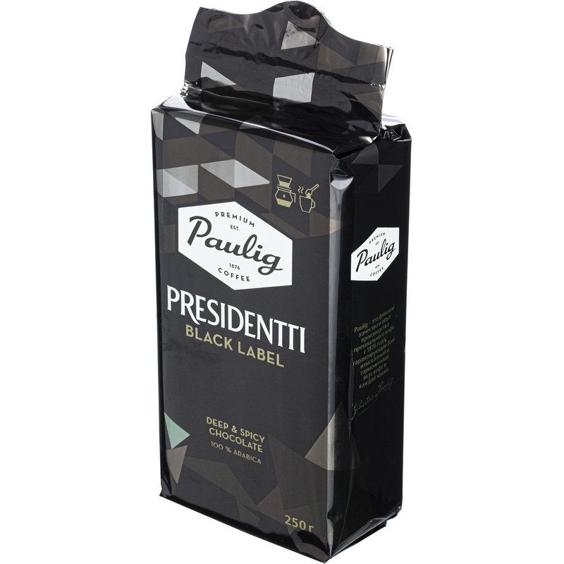 превью Кофе молотый Paulig Presidentti Black 100% арабика 250 г