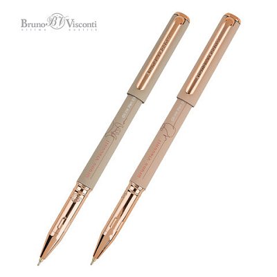 Ручка шариковая BRUNO VISCONTI «Total Beige», СИНЯЯ, корпус ассорти, линия письма 0.4 мм