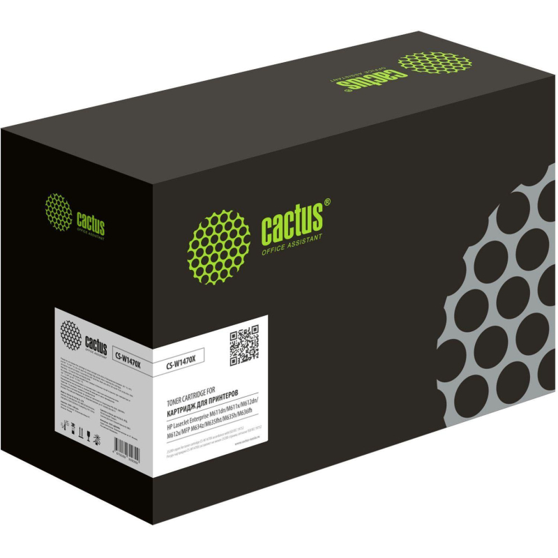 превью Картридж лазерный Cactus W1470X (147X) чер. для HP LJ M611dn/M612dn/M634dn