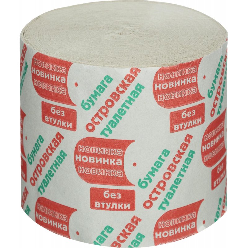 Бумага туалетная Островская Новинка 1-слойная серая (48 рулонов в упаковке)