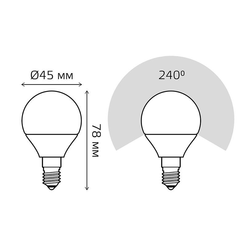 Лампа светодиодная Gauss LED Elementary 6 Вт E14 шарообразная 4100 K нейтральный белый свет