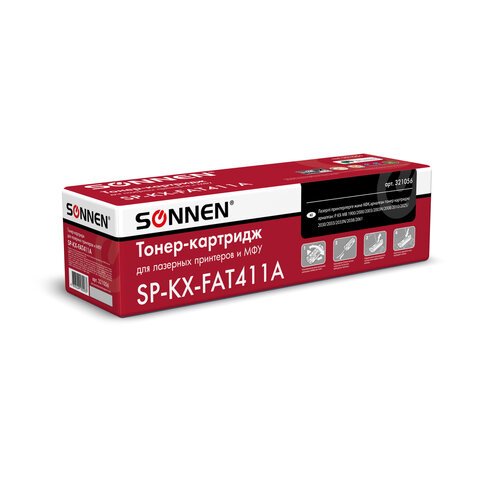Тонер-картридж SONNEN (SP-KXFAT411A) для PANASONIC KX-MB1900/2000/2020/2030, ВЫСШЕЕ КАЧЕСТВО, ресурс 2000 стр. 