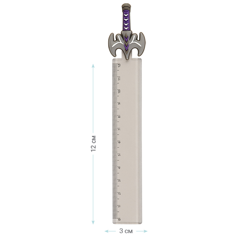 Линейка с топпером 12см MESHU «Grey sword», европодвес