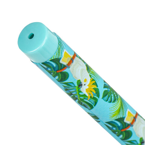Ручка шариковая BRAUBERG SOFT TOUCH STICK «PARROTS», СИНЯЯ, мягкое покрытие, узел 0.7 мм