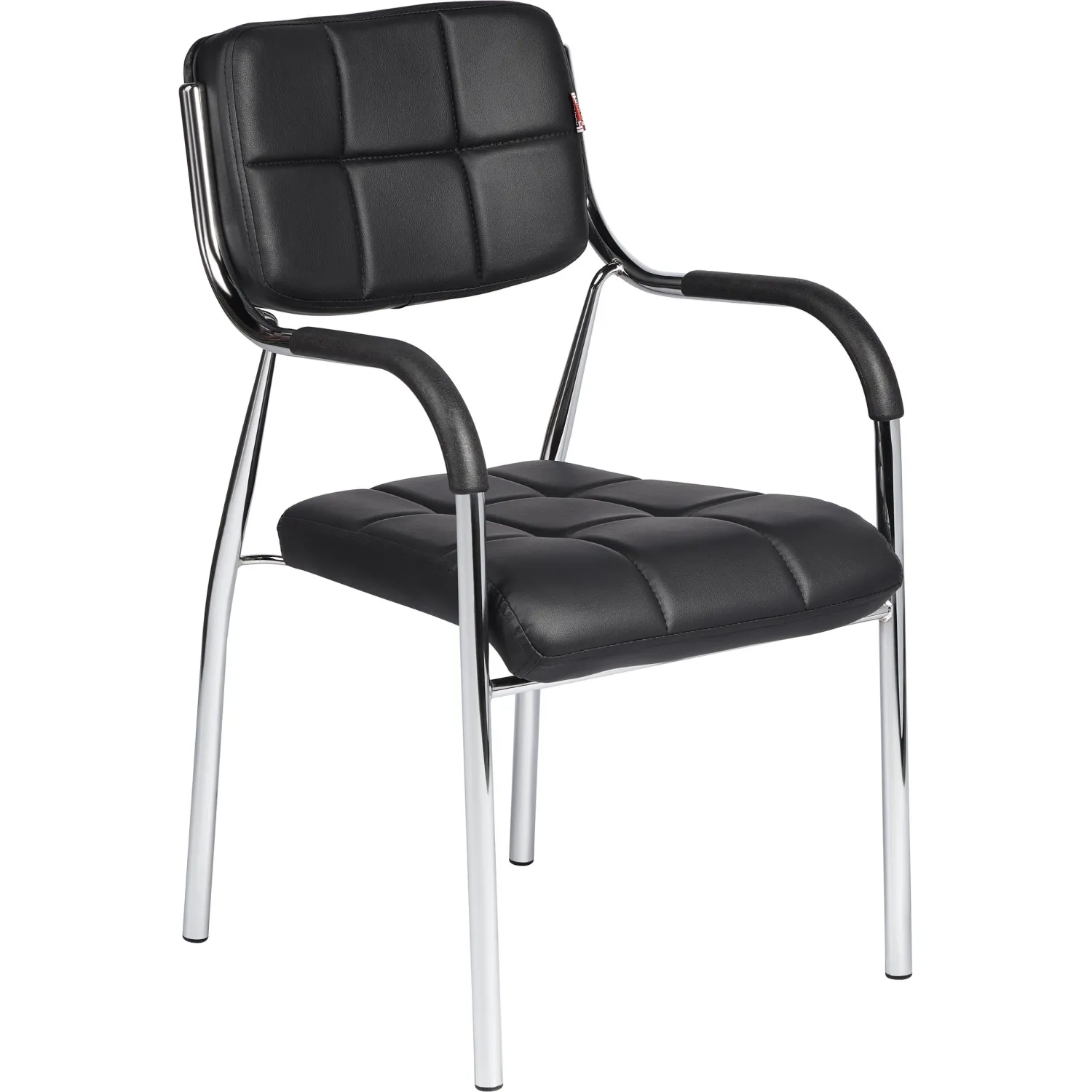 превью Стул офисный Комус Мебель (Easy Chair) 805 чёрный (искусственная кожа, металл хромированный)