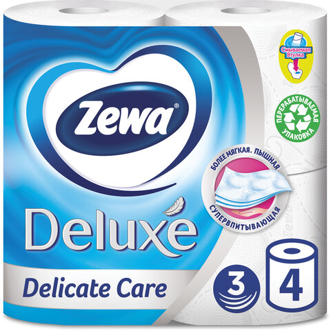 превью Бумага туалетная ZEWA Deluxe 3-сл.белая 3228 4рул./уп.