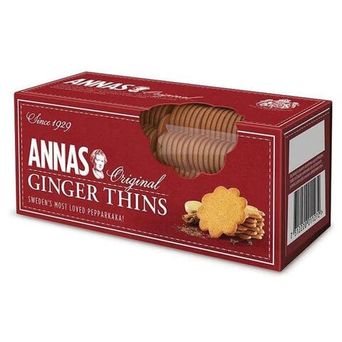 превью Печенье песочное Annas Ginger Thins тонкое имбирное 150 г